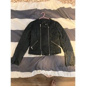 Jou Jou Girls Leather Jacket Size M Faux Leather